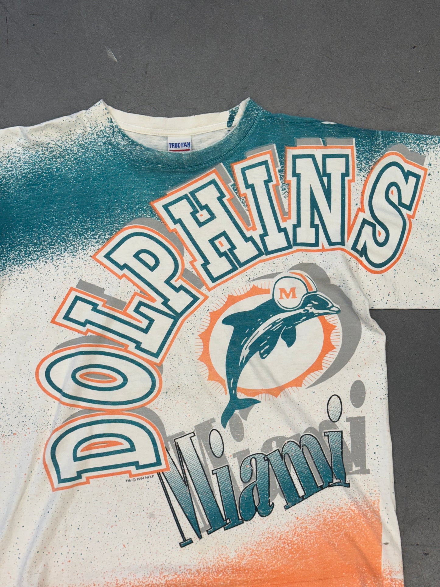 1994 MIAMI DOLPHINS LOGO SPLATTER AOP TEE (TRUE-FAN TAG)