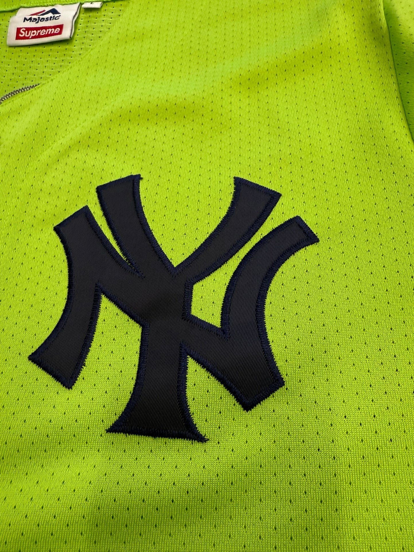 SS15 SUPREME YANKEES BASEBALL JERSEY LIME