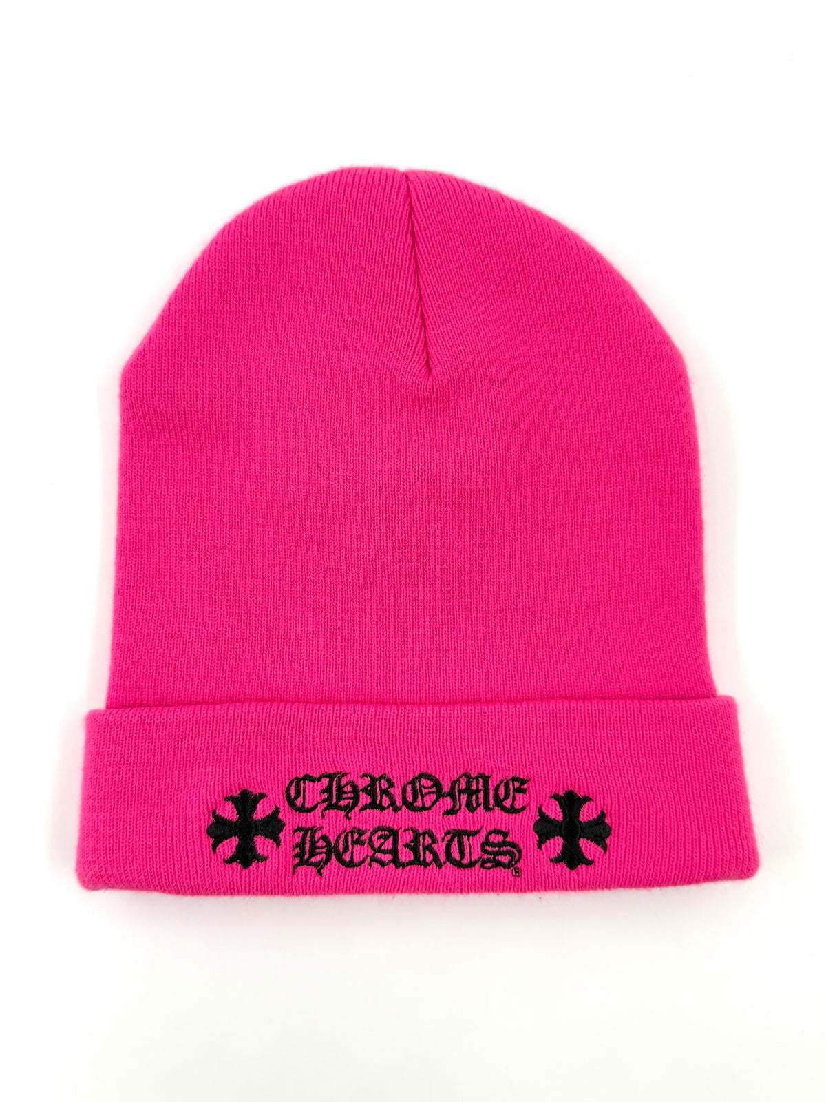 CHROME HEARTS MIAMI EXCLUSIVE WATCH CAP EMBROIDERED BEANIE - HOT PINK