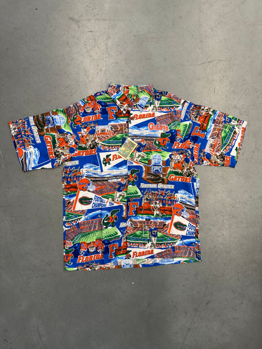 VINTAGE UNIVERSITY OF FLORIDA GATORS REYN SPORTS RAYON BUTTON UP SHIRT (NWT)