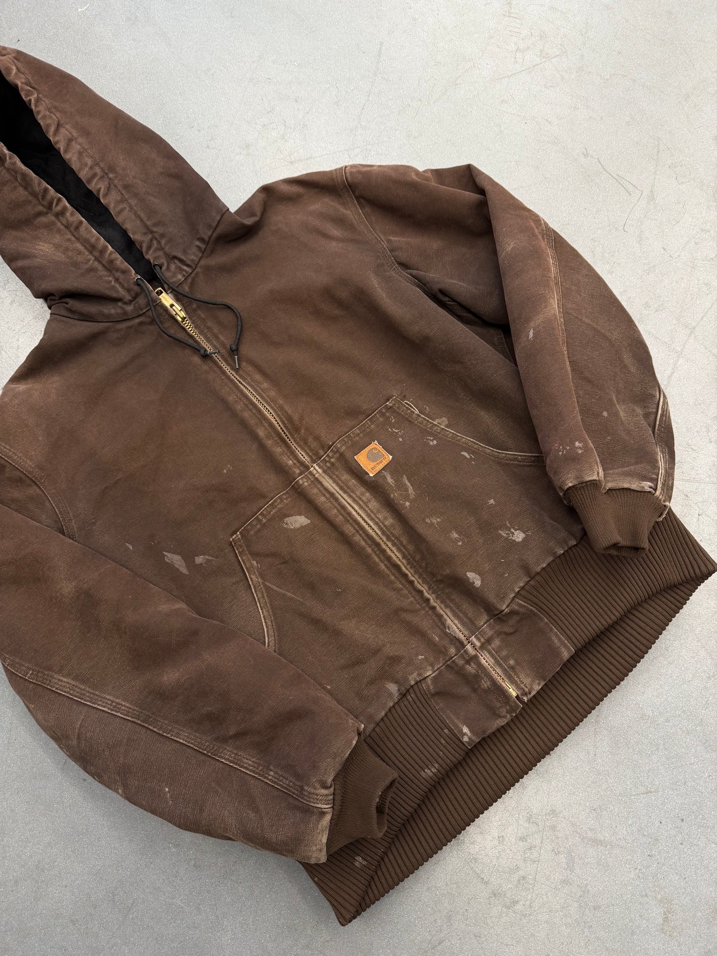 2000'S CARHARTT INSULATED CANVAS HOODIE - BROWN (J130DKB L)