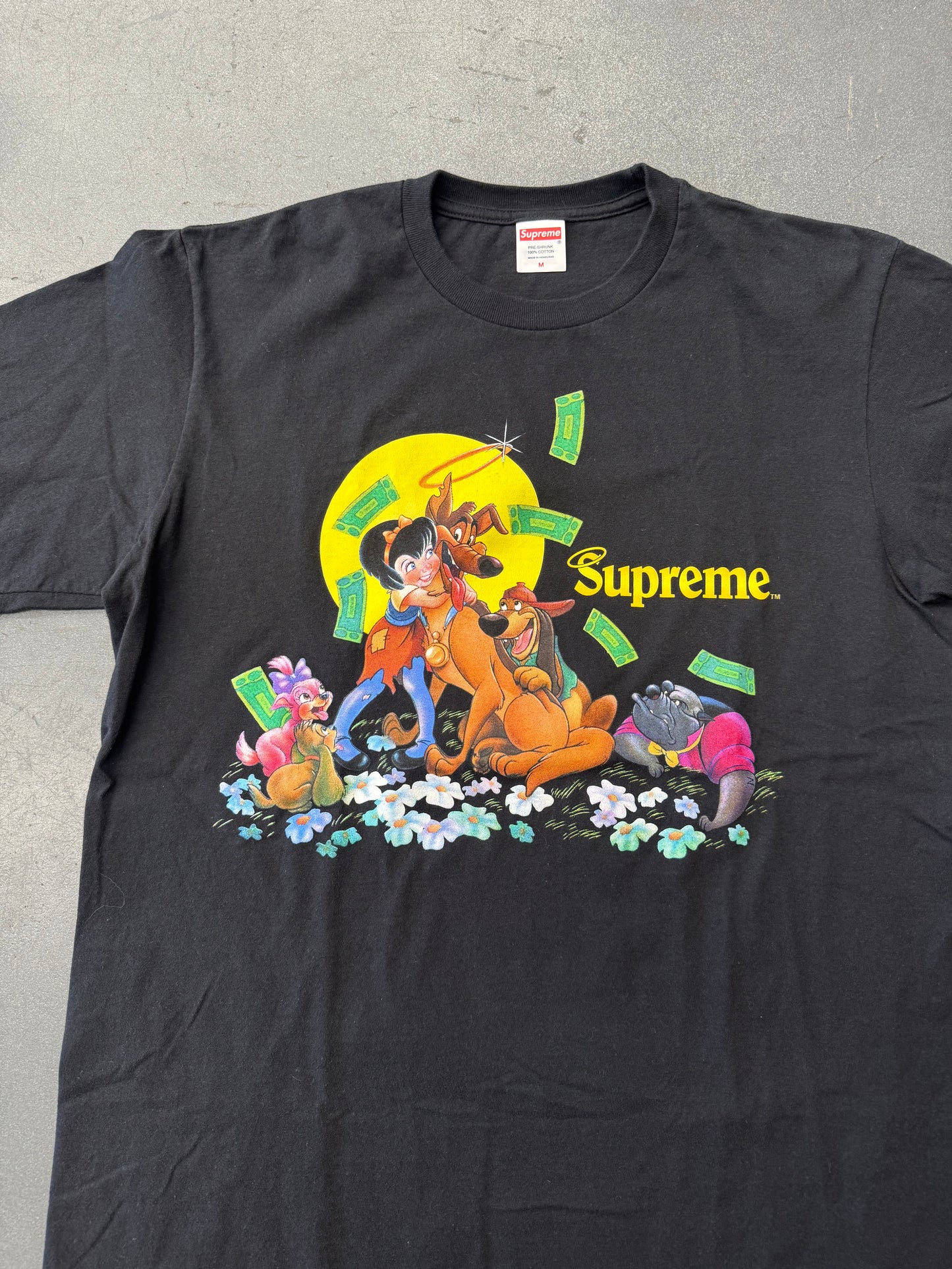 FW25 SUPREME ALL DOGS GO TO HEAVEN TEE - BLACK
