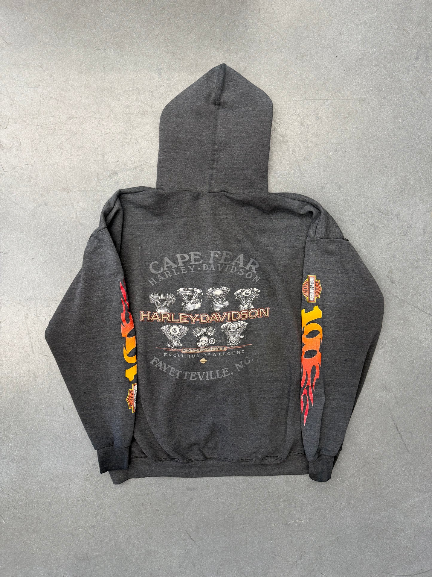 2003 HARLEY-DAVIDSON 100 YEAR ANNIVERSARY CAPE FEAR FAYETTEVILLE, N.C. ZIP UP HOODIE