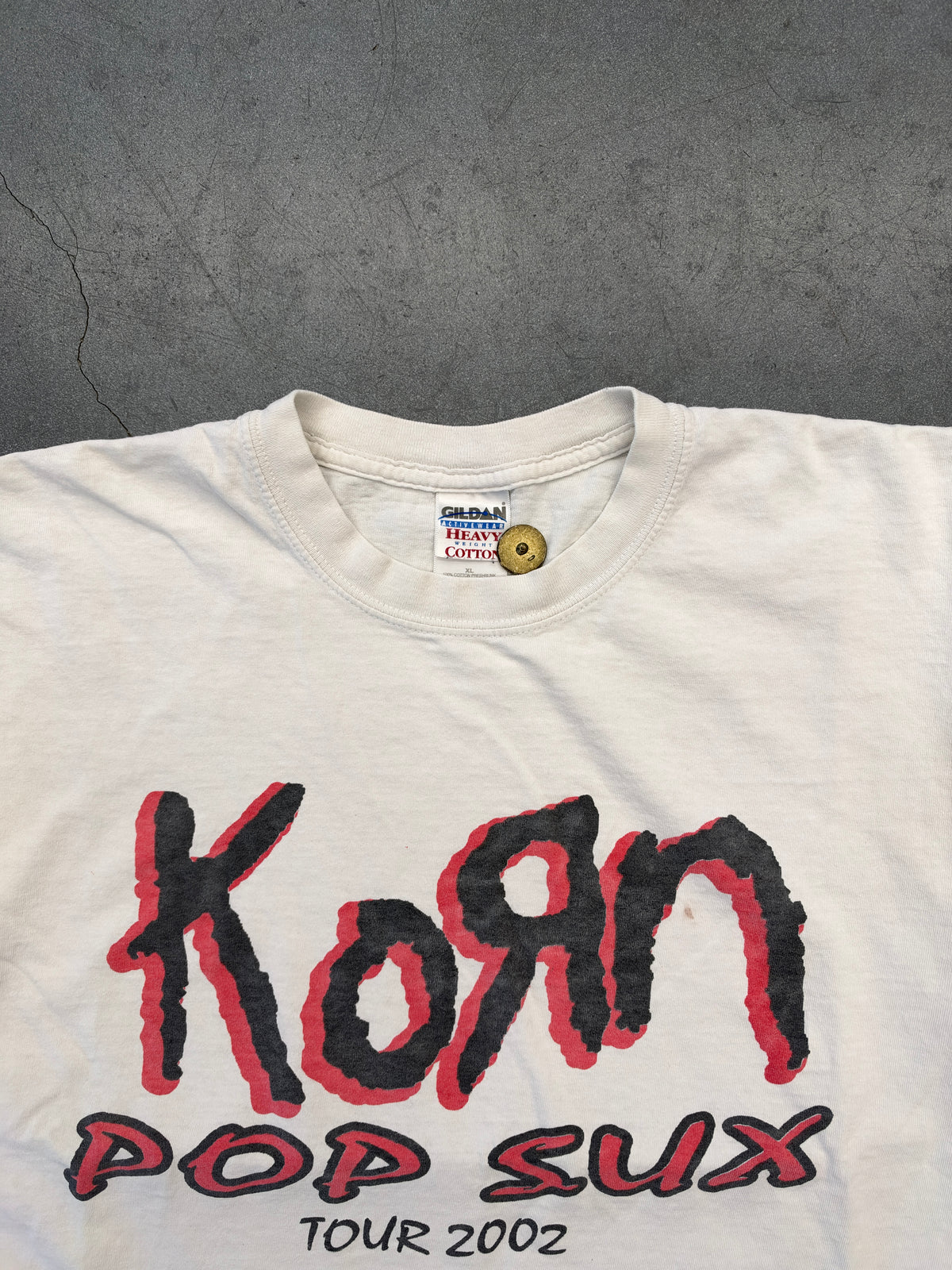 2002 KORN & DISTURBED POP SUX U.S. TOUR TEE (GILDAN ACTIVEWEAR TAG)