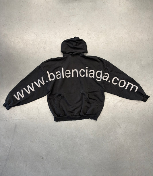 FW23 BALENCIAGA LARGE FIT WEBSITE EMBROIDERED HOODIE