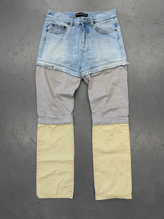 SS18 BALENCIAGA CONVERTIBLE DENIM PANTS