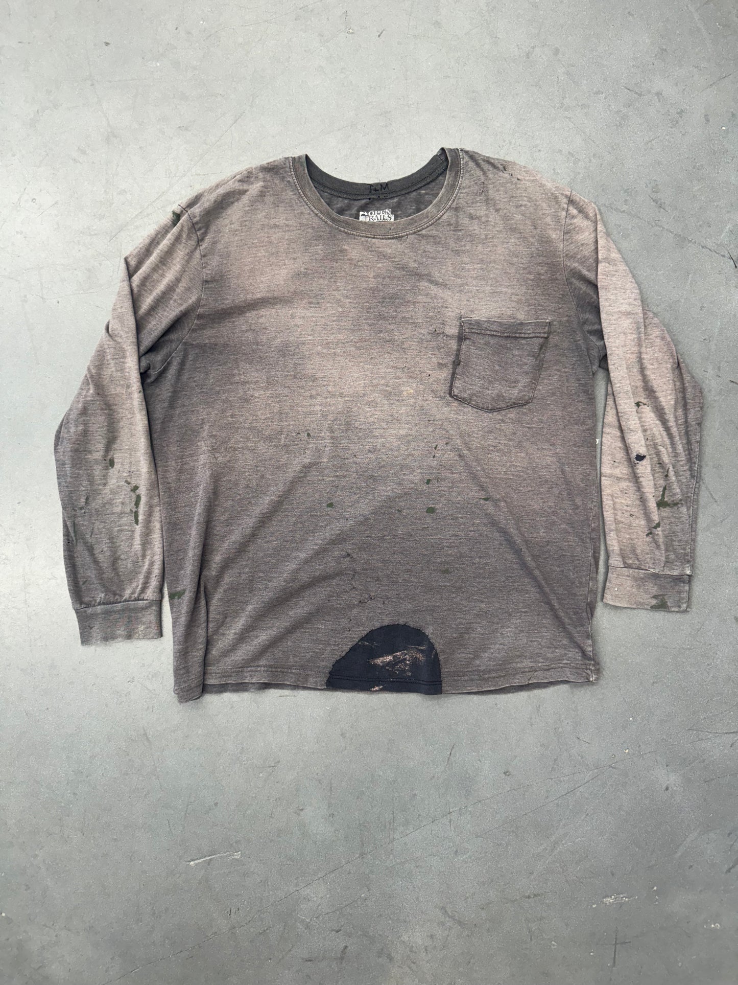 TYRANNY & MUTATION VINTAGE FADED & ALTERED LONG SLEEVE POCKET SHIRT