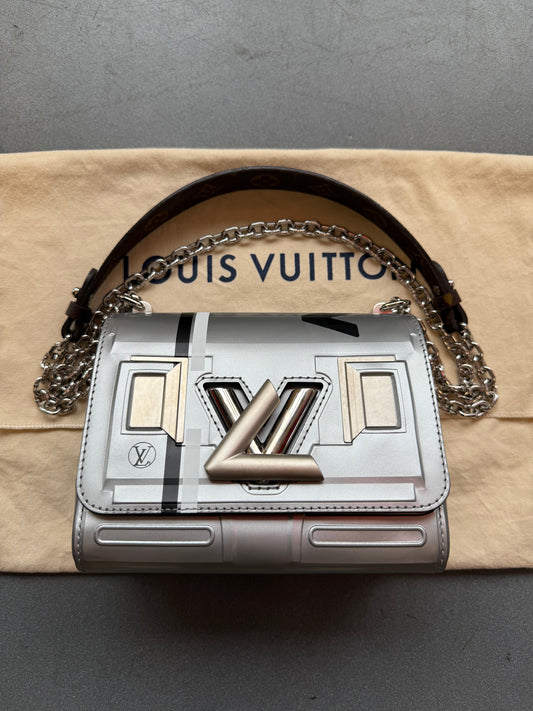 LOUIS VUITTON SPACE TWIST HANDBAG - SILVER (PRE-OWNED WITH DUSTBAG) (TANIA)