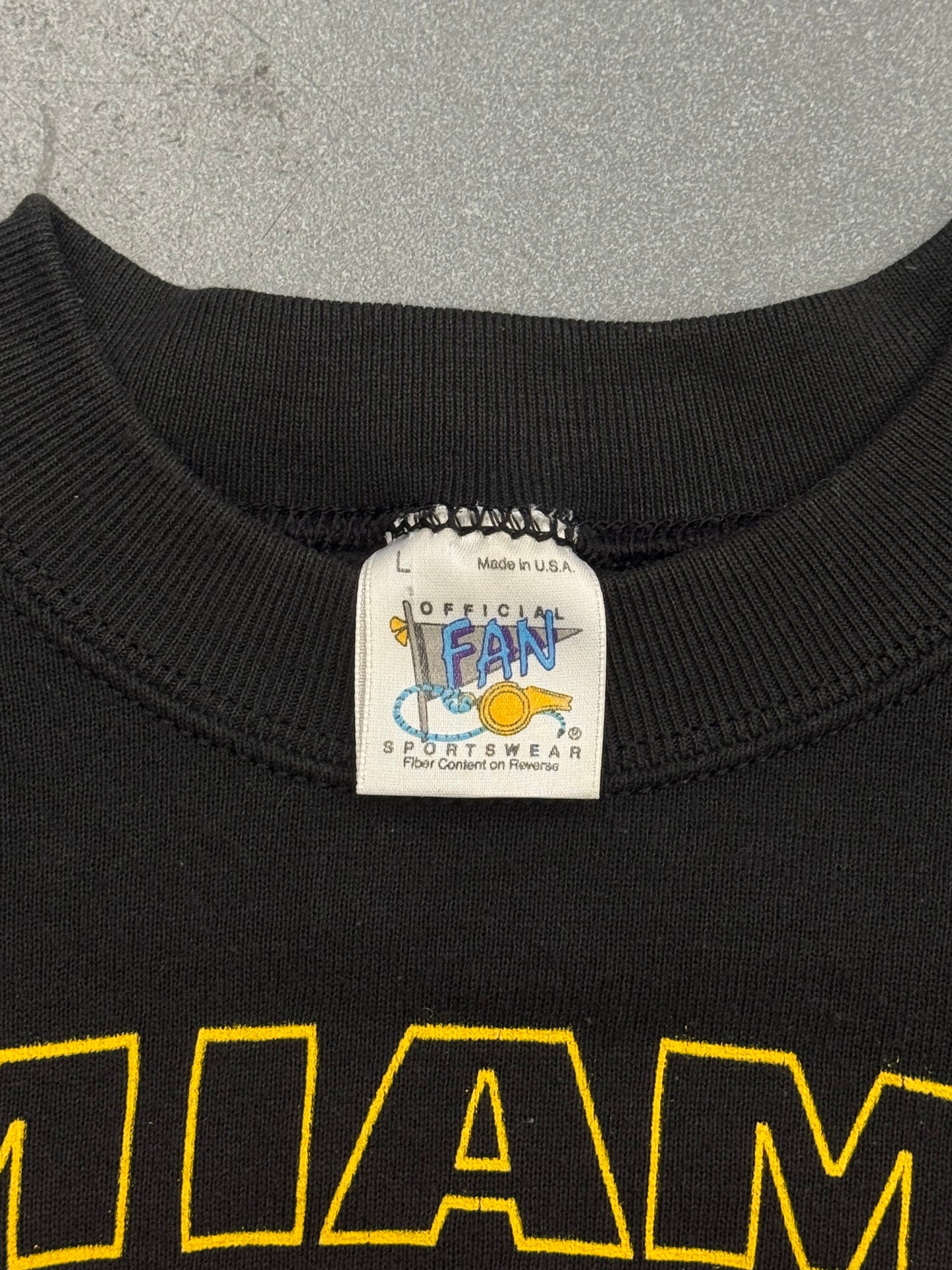 90S MIAMI HEAT MESH PRINT LOGO CREWNECK (FAN TAG)