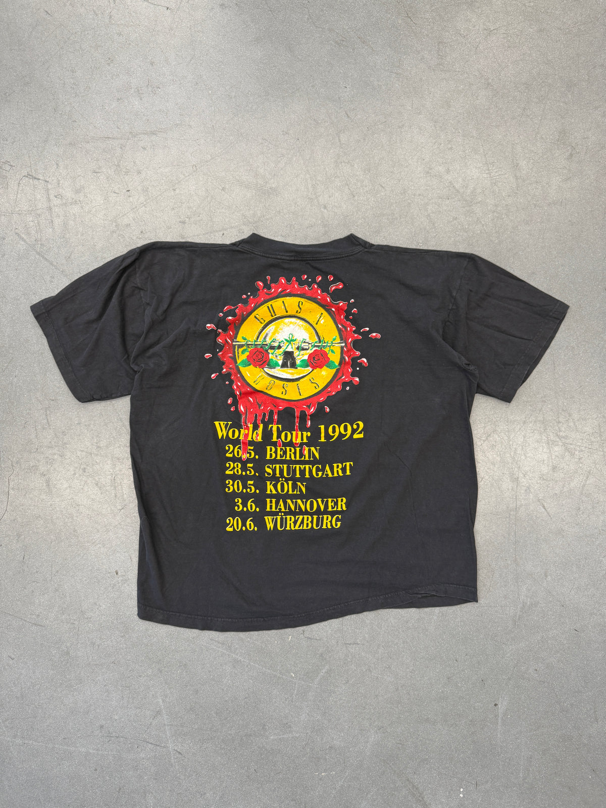 1992 GUNS N' ROSES AXL "KILL YOUR RIVALS" GERMANY WORLD TOUR TEE (AMERICAN STYLE TAG)