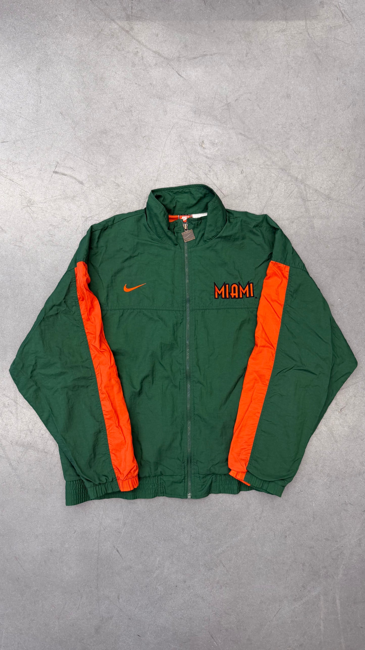 Y2K NIKE TEAM SPORTS UNIVERSITY OF MIAMI WINDBREAKER