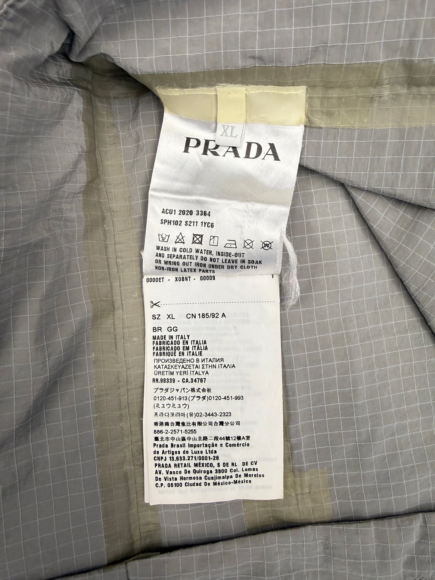 PRADA LR-LX033 RIPSTOP WIDE LEG PANTS - GRAY
