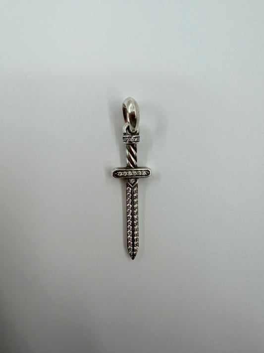 DAVID YURMAN PAVE DIAMOND SWORD AMULET - STERLING SILVER