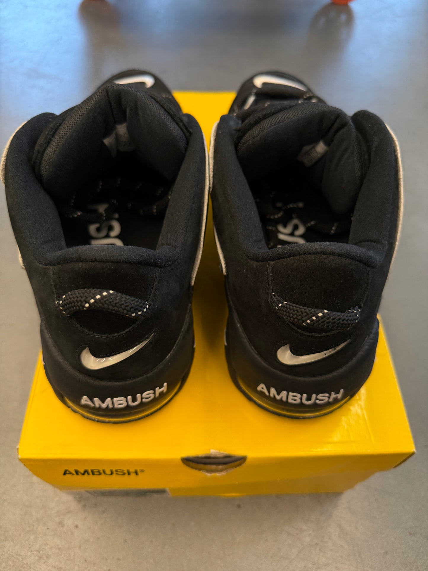 SIZE 13 NIKE AIR MAX UPTEMPO LOW AMBUSH BLACK (PRE-OWNED WITH BOX)