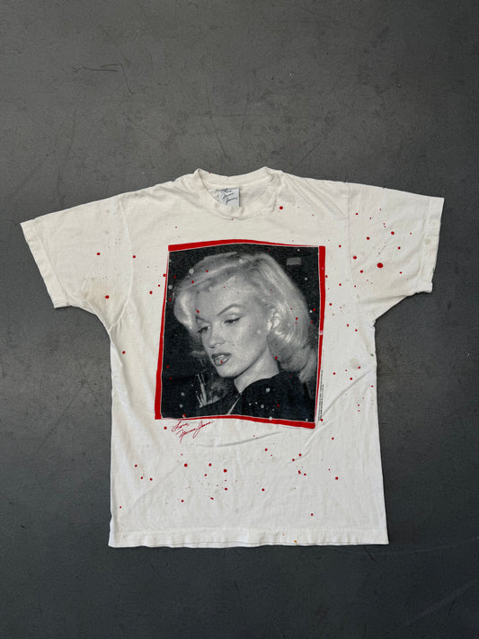 1993 MARILYN MONROE/NORMA JEANE PORTRAIT PAINT SPLATTER TEE (LOVE NORMA JEANE TAG)