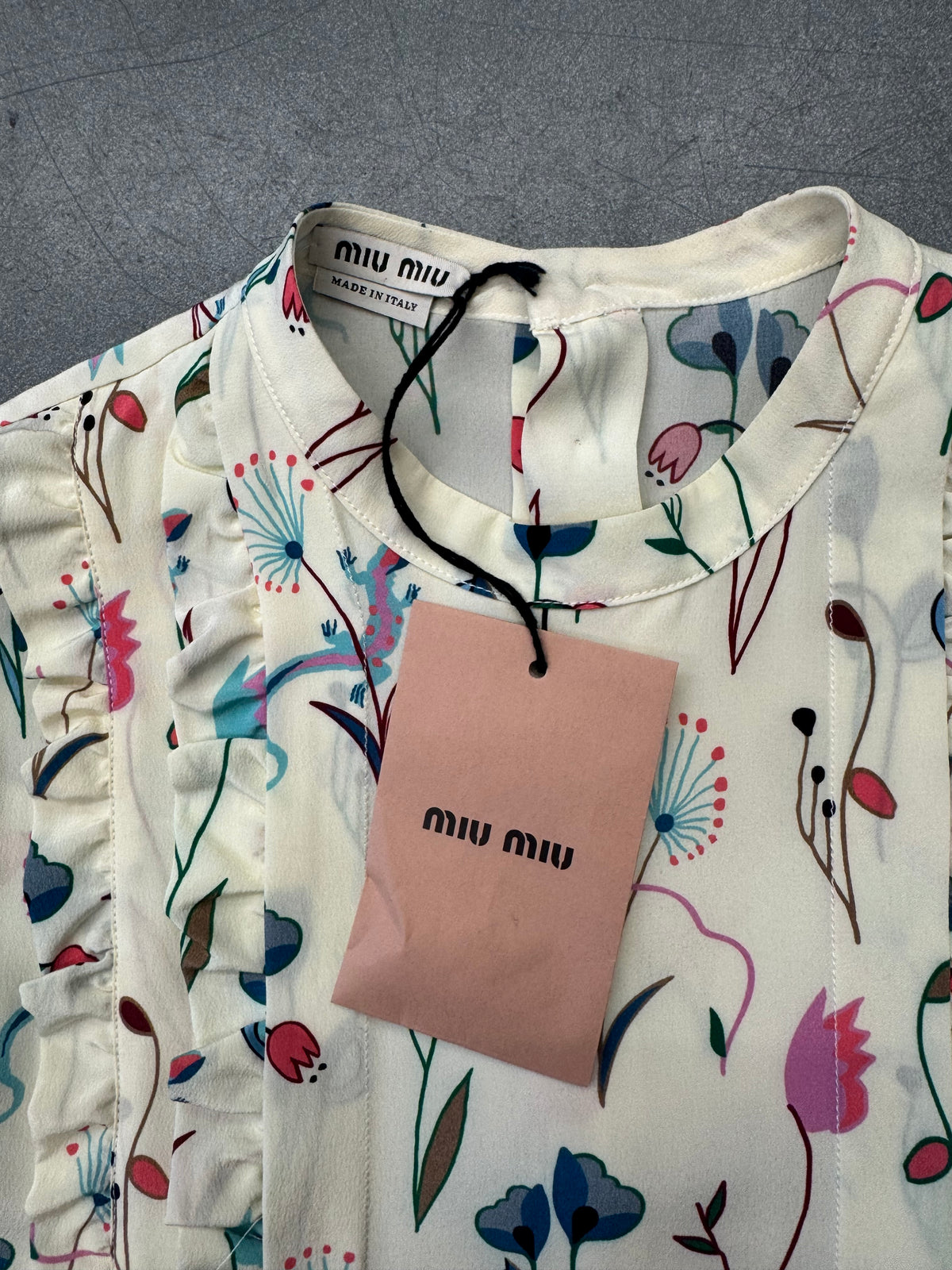 2014 MIU MIU SILK FLORAL TOP