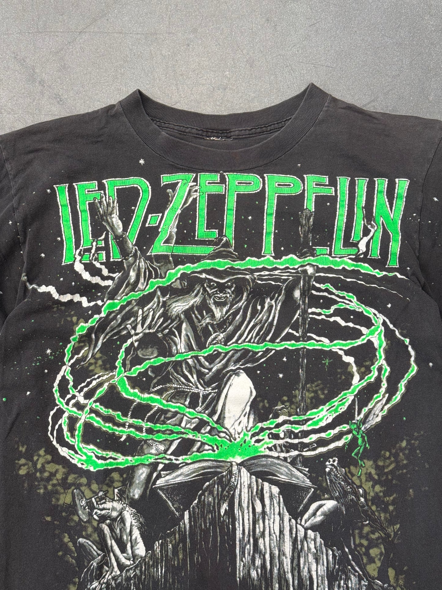 1992 LED ZEPPELIN ZOSO WIZARD ALL OVER PRINT TEE (PULLED TAG)