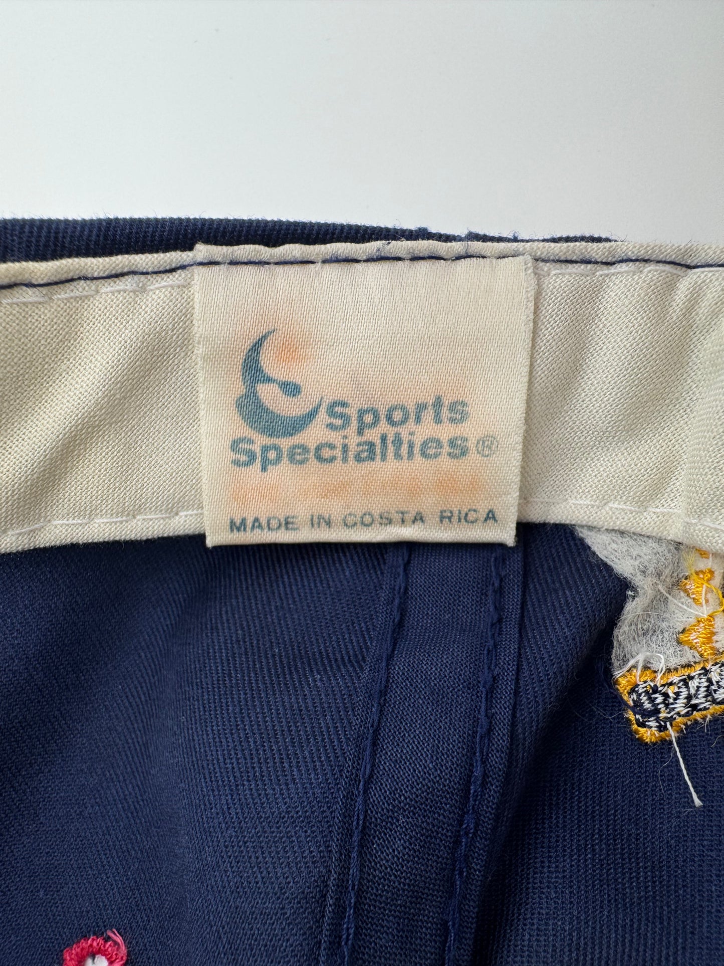 90S FLORIDA PANTHERS SCRIPT SPORTS SPECIALTIES SNAPBACK HAT NAVY THE TWILL