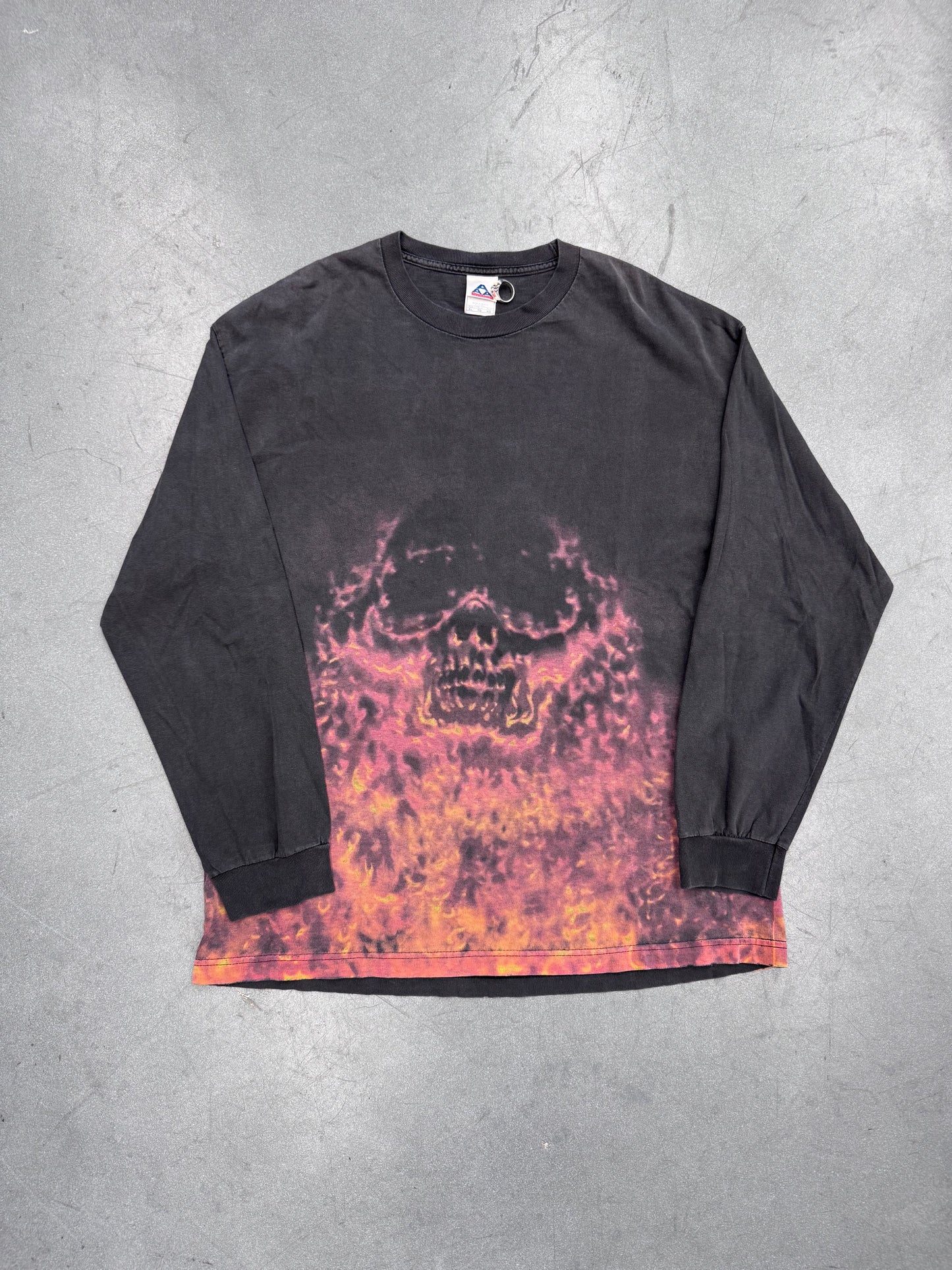 00'S MEGADEATH FLAME SKULL LS TEE (AAA TAG)