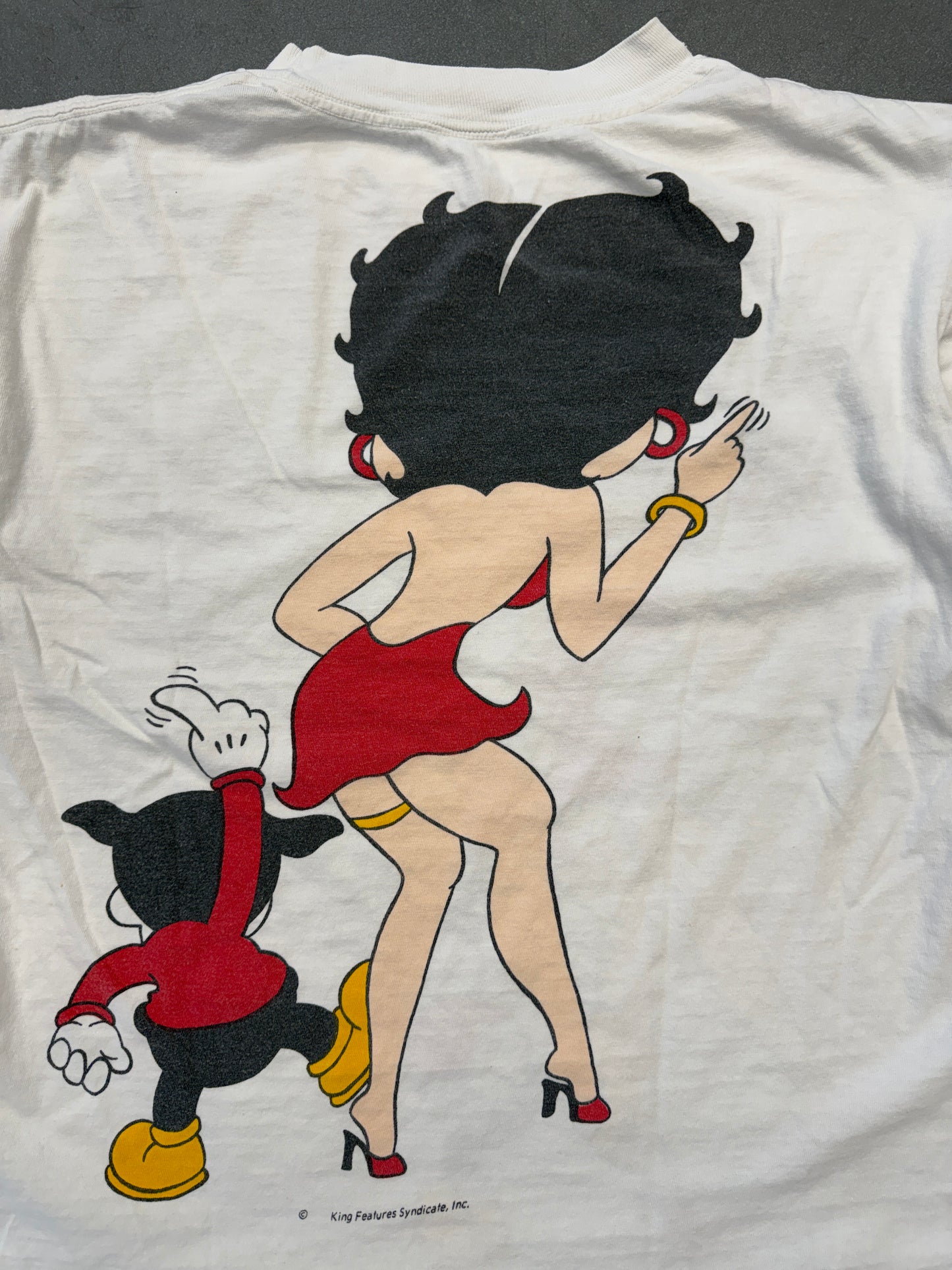 90S BETTY BOOP & BIMBO FRONT & BACK BOXY TEE (PULLED TAG)