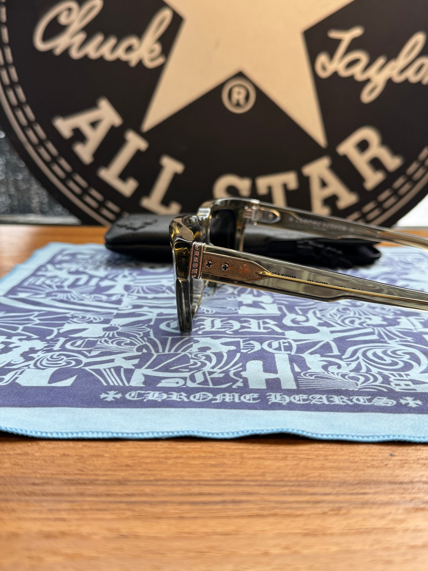 CHROME HEARTS MIDIXATHRILL I SUNGLASSES - CLEAR SMOKE GREY (BRAND NEW WITH CLOTH AND CASE)