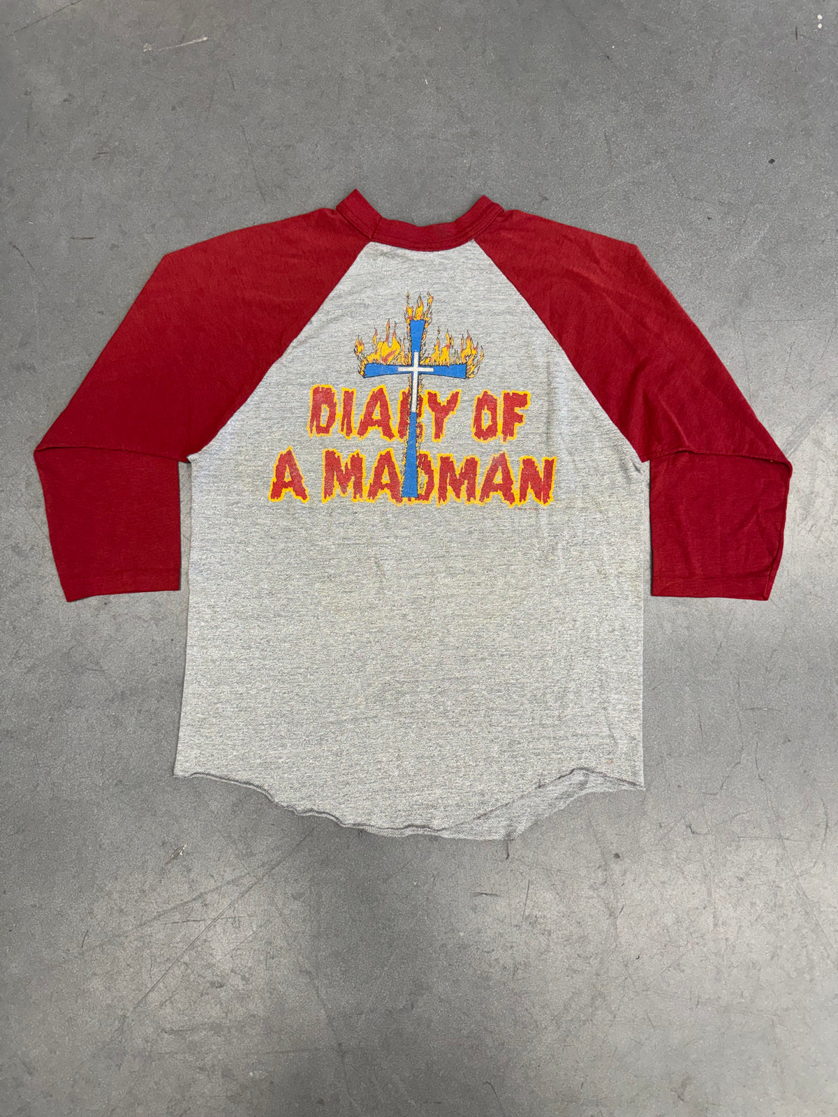 1981 OZZY OSBOURNE DIARY OF A MADMAN RAGLAN SHIRT