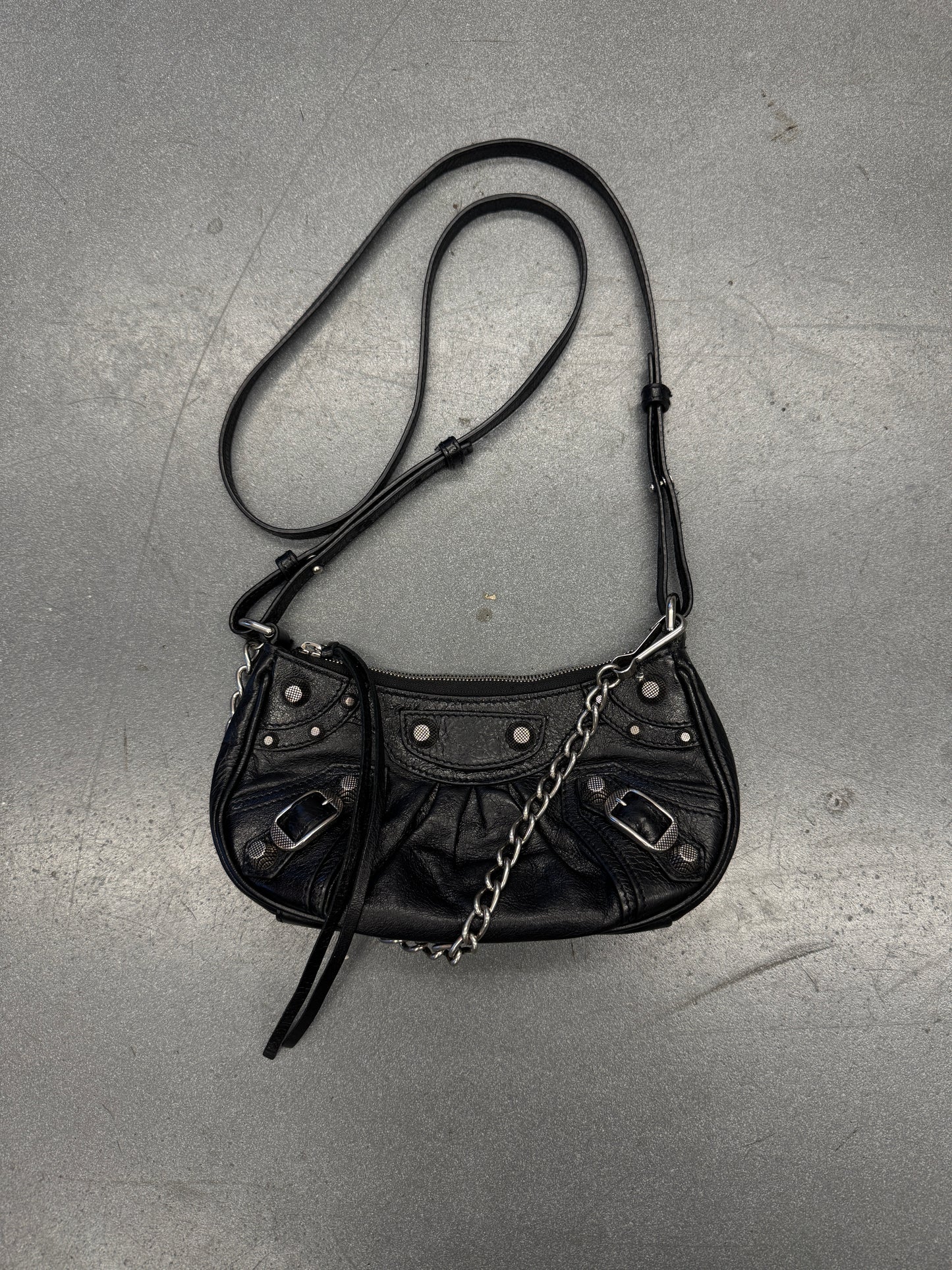 BALENCIAGA LE CAGOLE MINI LEATHER SHOULDER BAG