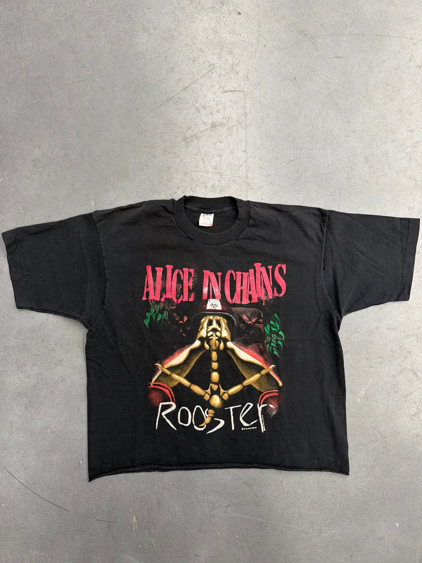 1993 ALICE IN CHAINS ROOSTER DOG TAGS CROPPED TEE (FOTL TAG)