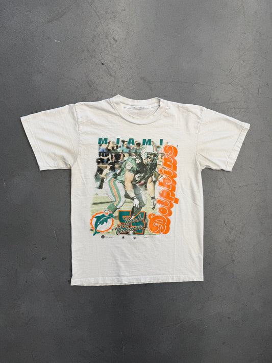 1996 MIAMI DOLPHINS ZACH THOMAS JOY ATHLETIC TEE (PULLED TAG)