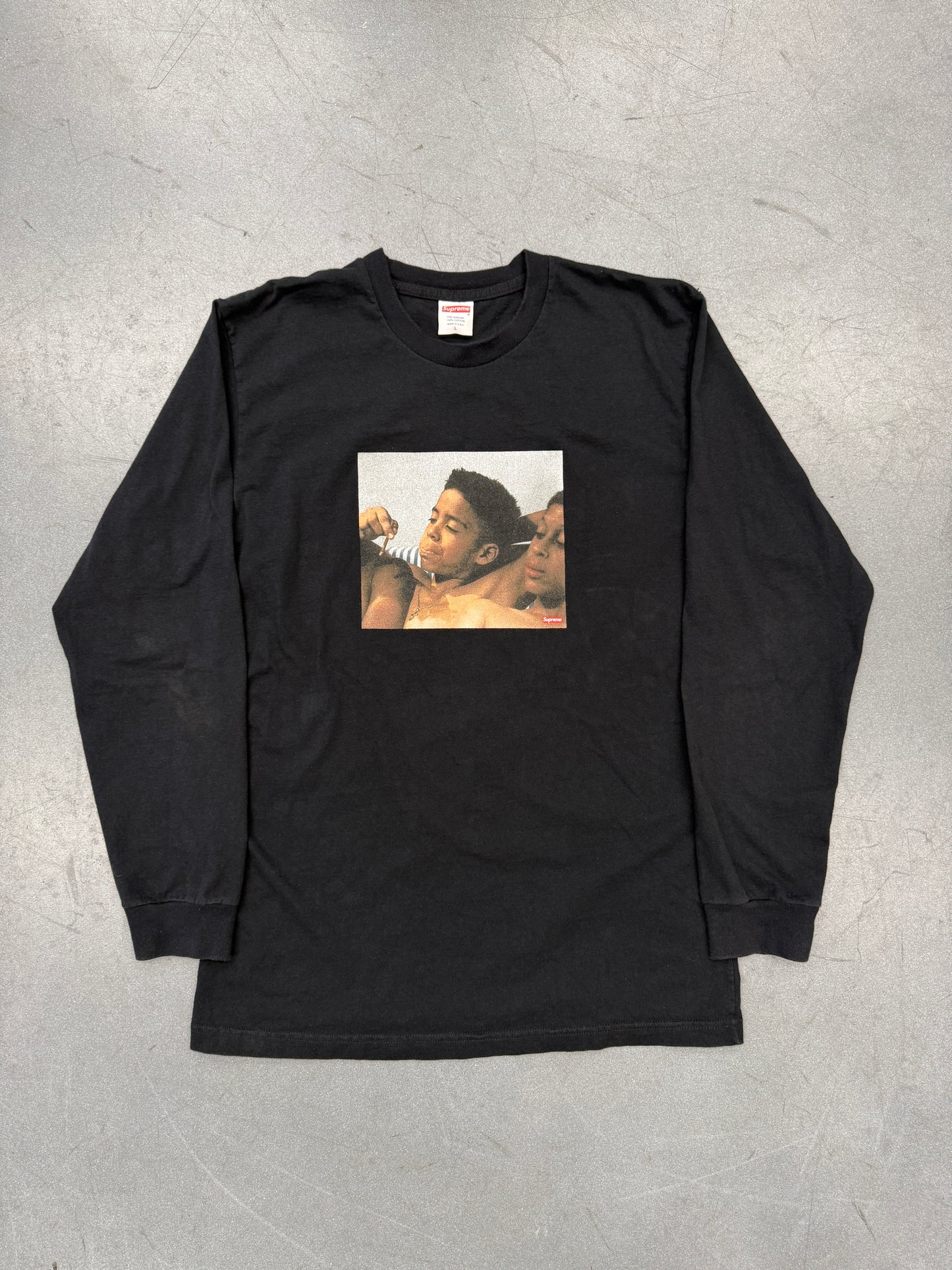SS15 SUPREME KIDS BLUNT LONGSLEEVE TEE - BLACK