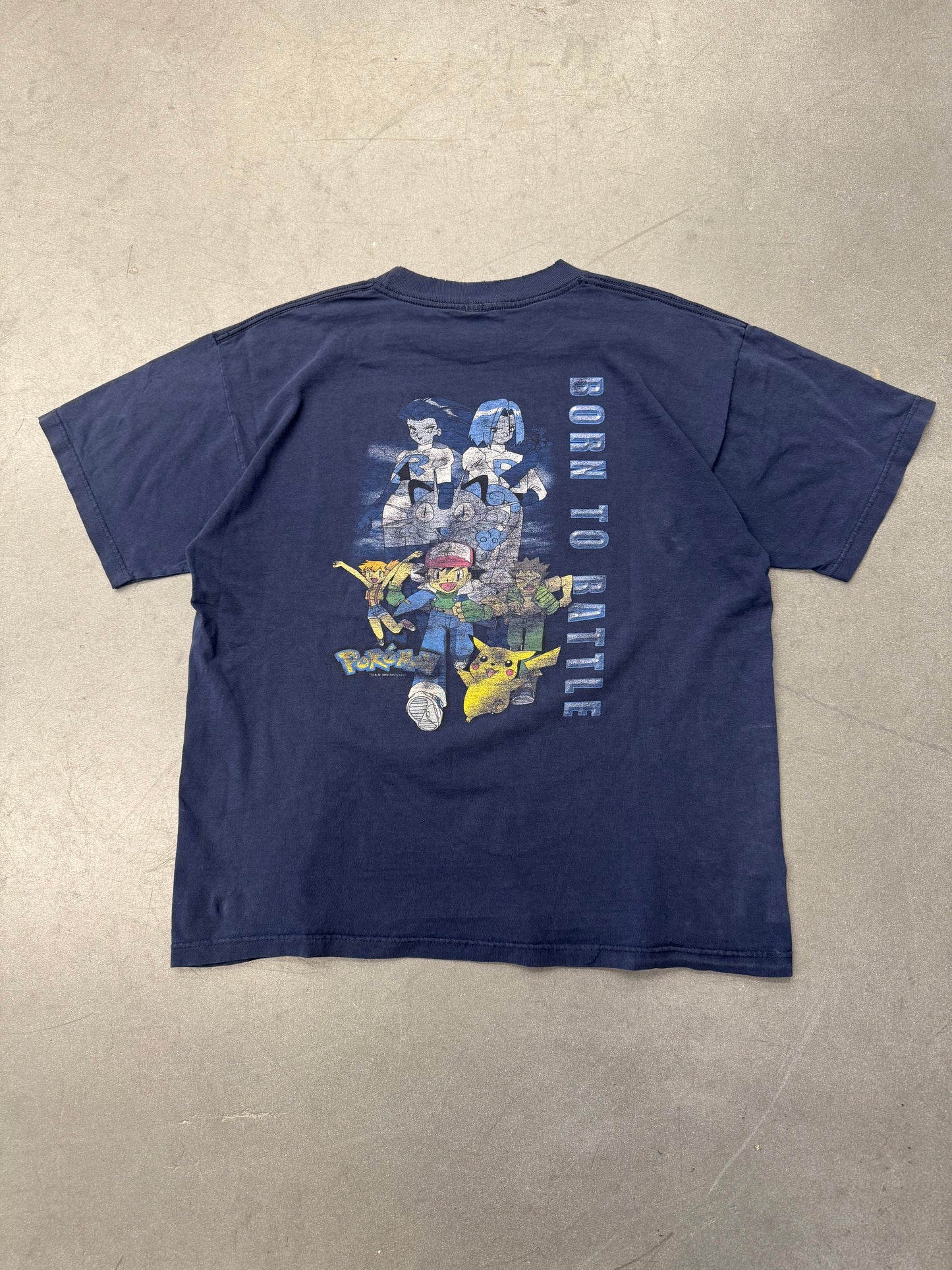 1999 POKEMON GOTTA CATCH 'EM ALL BORN TO BATTLE  TEE (POKEMON TAG)