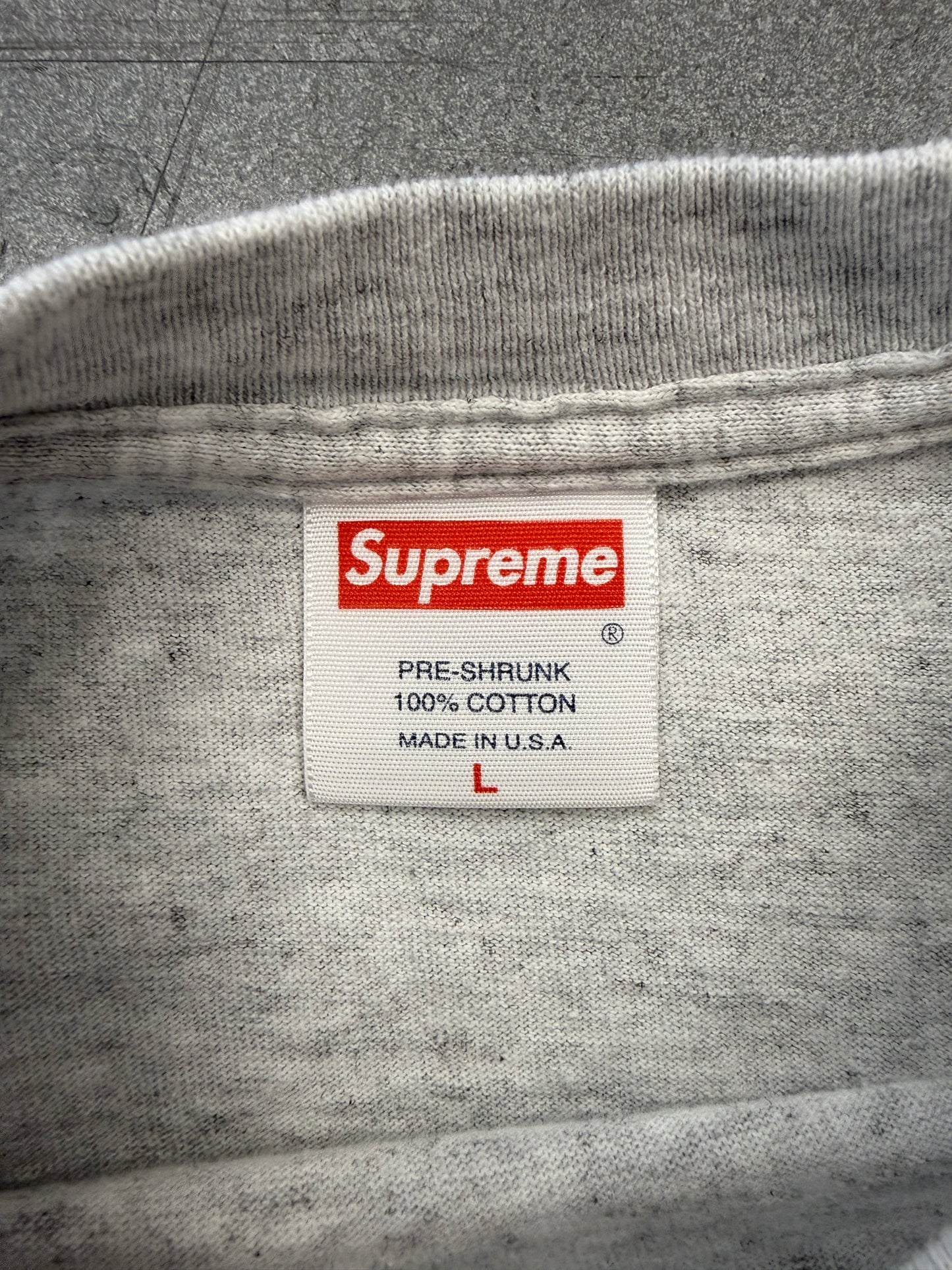 2003 SUPREME BOX LOGO TEE - ASH GREY