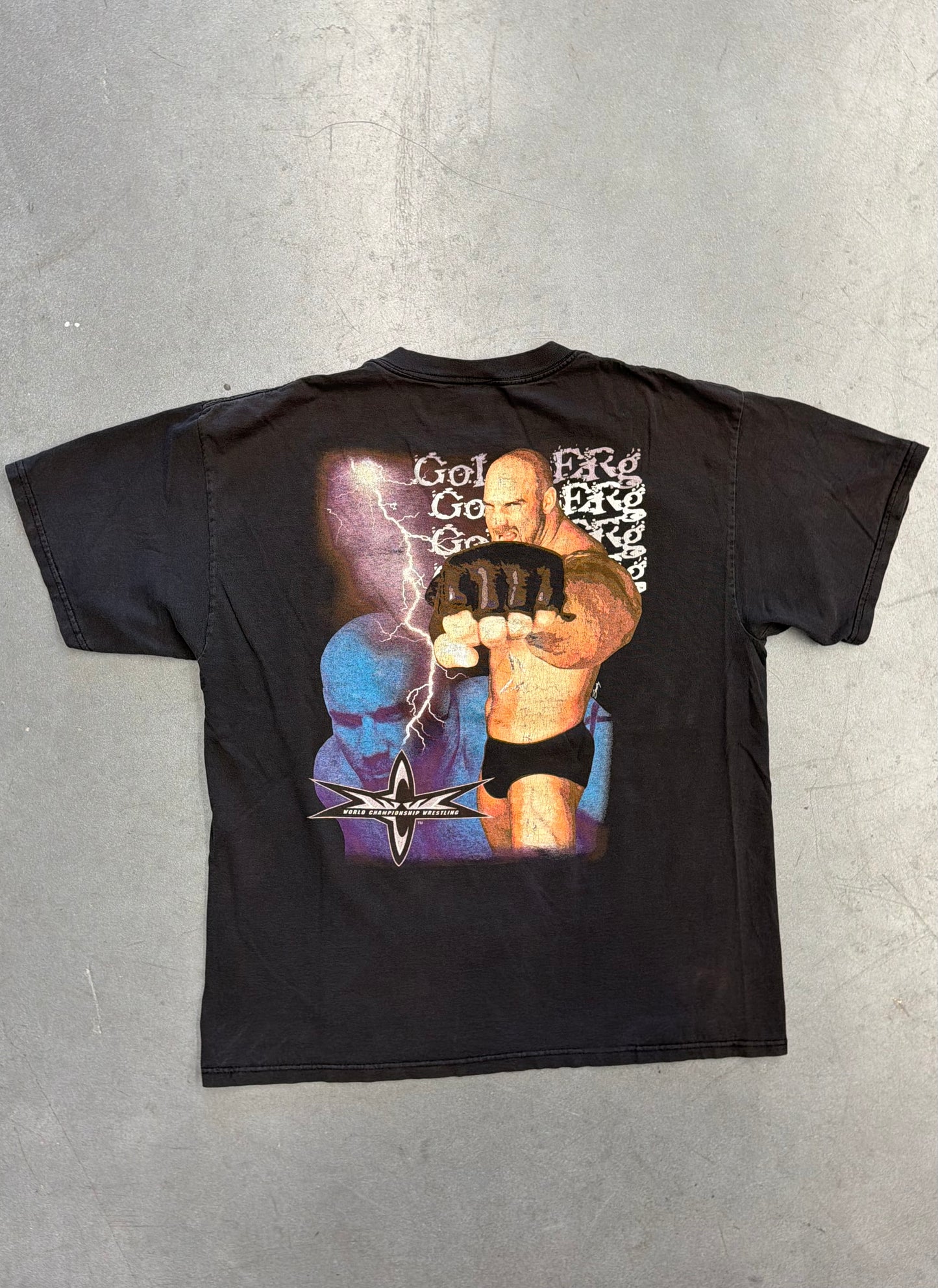 1999 WCW GOLDBERG THE STORM HAS ARRIVED TEE (DELTA TAG)