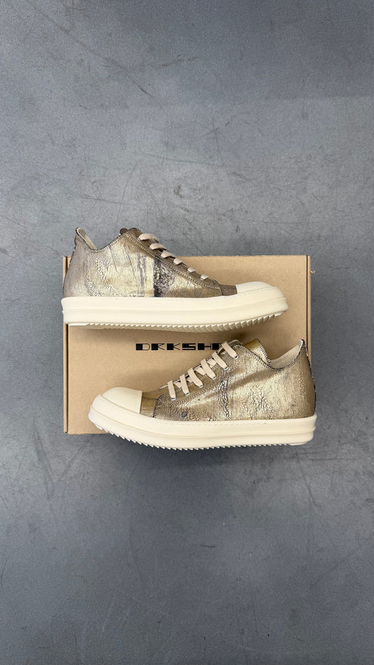 RICK OWENS DRKSHDW LOW-TOP RAMONES SNEAKS - LIGHT GOLD