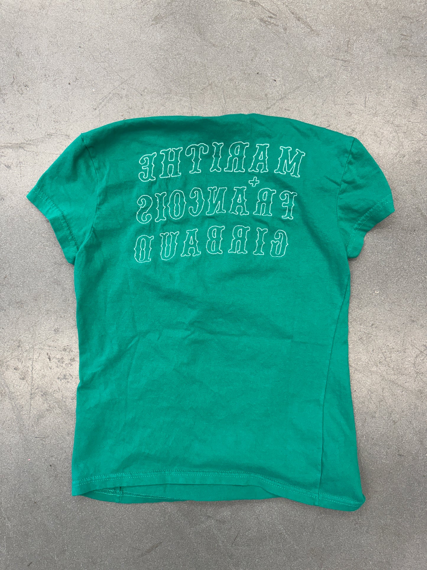 VINTAGE WOMEN'S MARITHE FRANCOIS GIRBAUD STITCHED REVERSE LOGO TEE