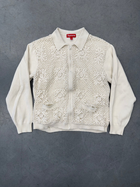 SS25 SUPREME CROCHET ZIP UP CARDIGAN
