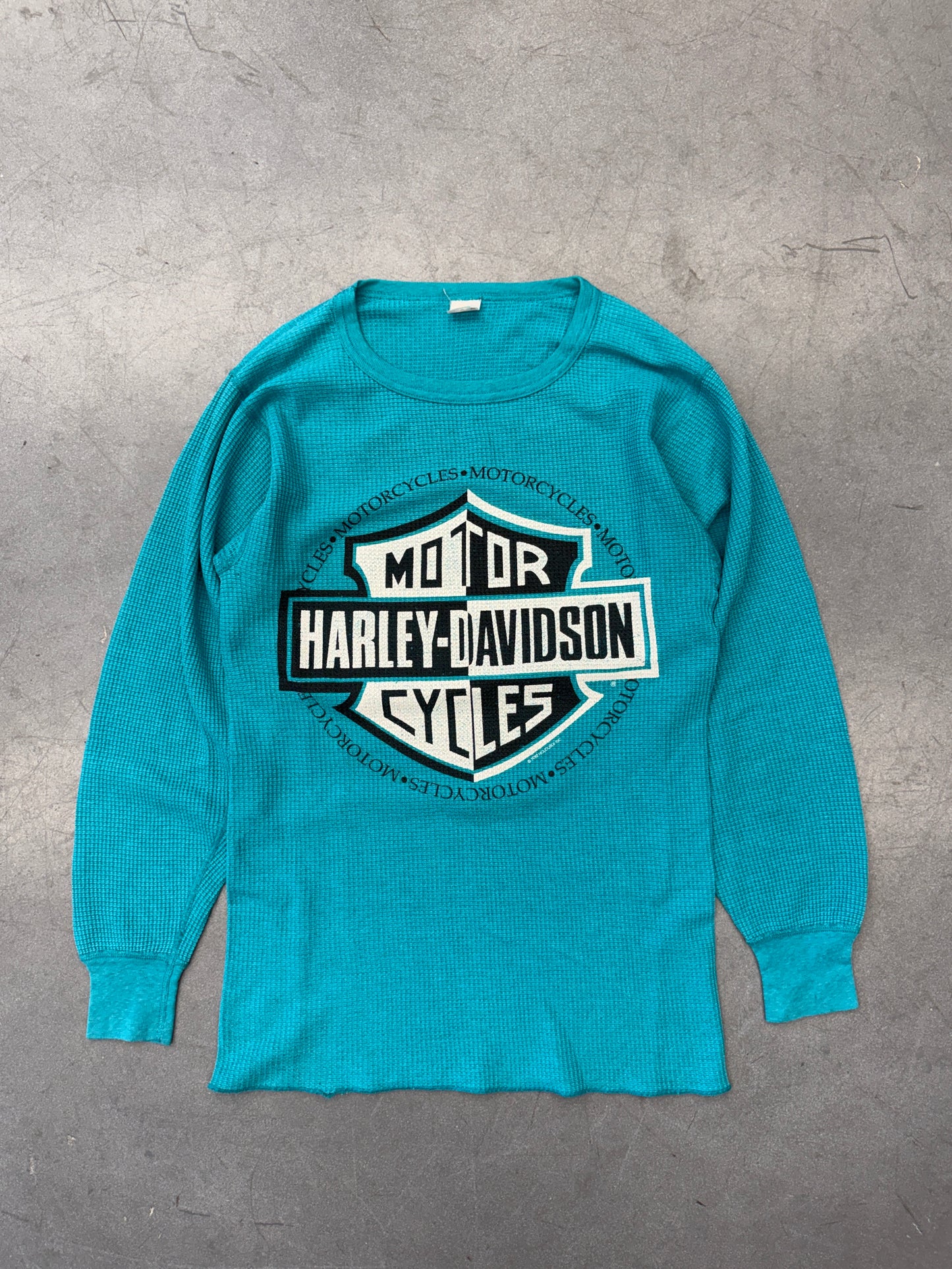 1992 HARLEY-DAVIDSON CHECKERBOARD CREST LOGO CITRUS HEIGHTS CALIFORNIA THERMAL (FADED HARLEY TAG)