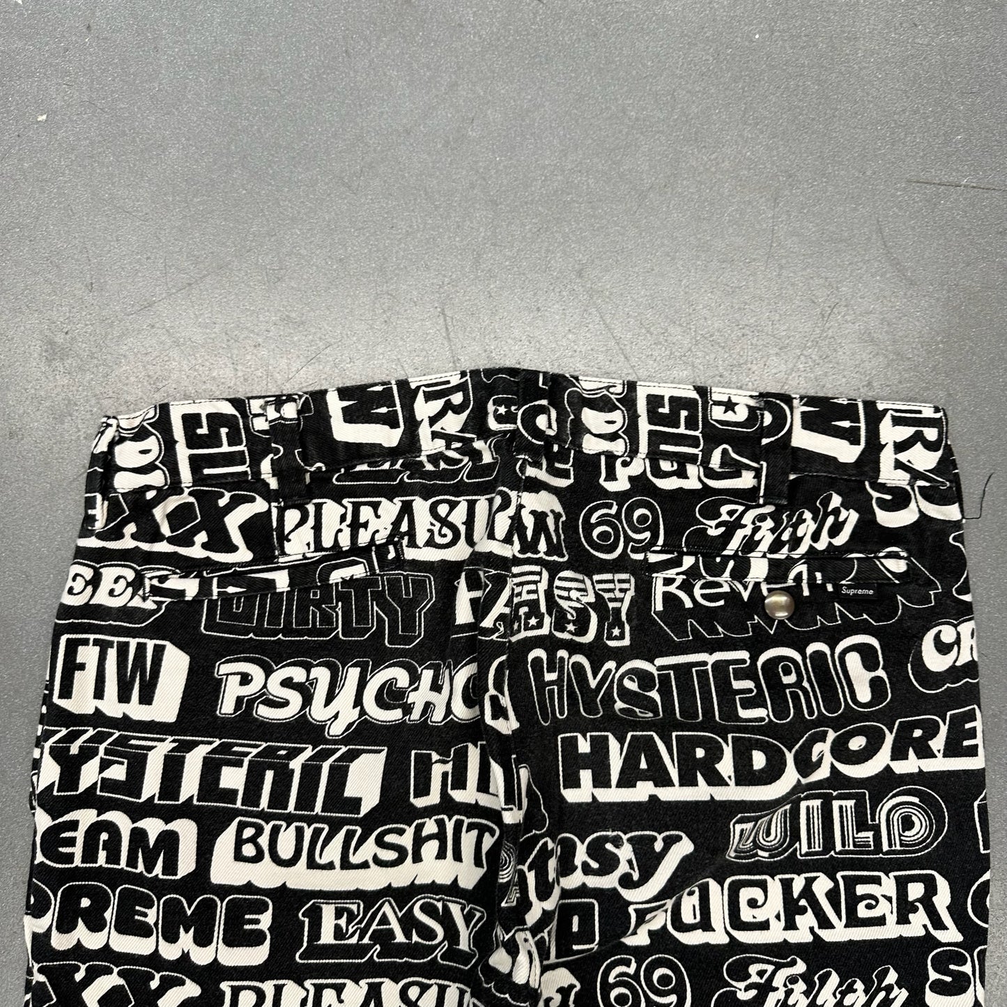 FW17 SUPREME HYSTERIC GLAMOUR TEXT WORK PANT