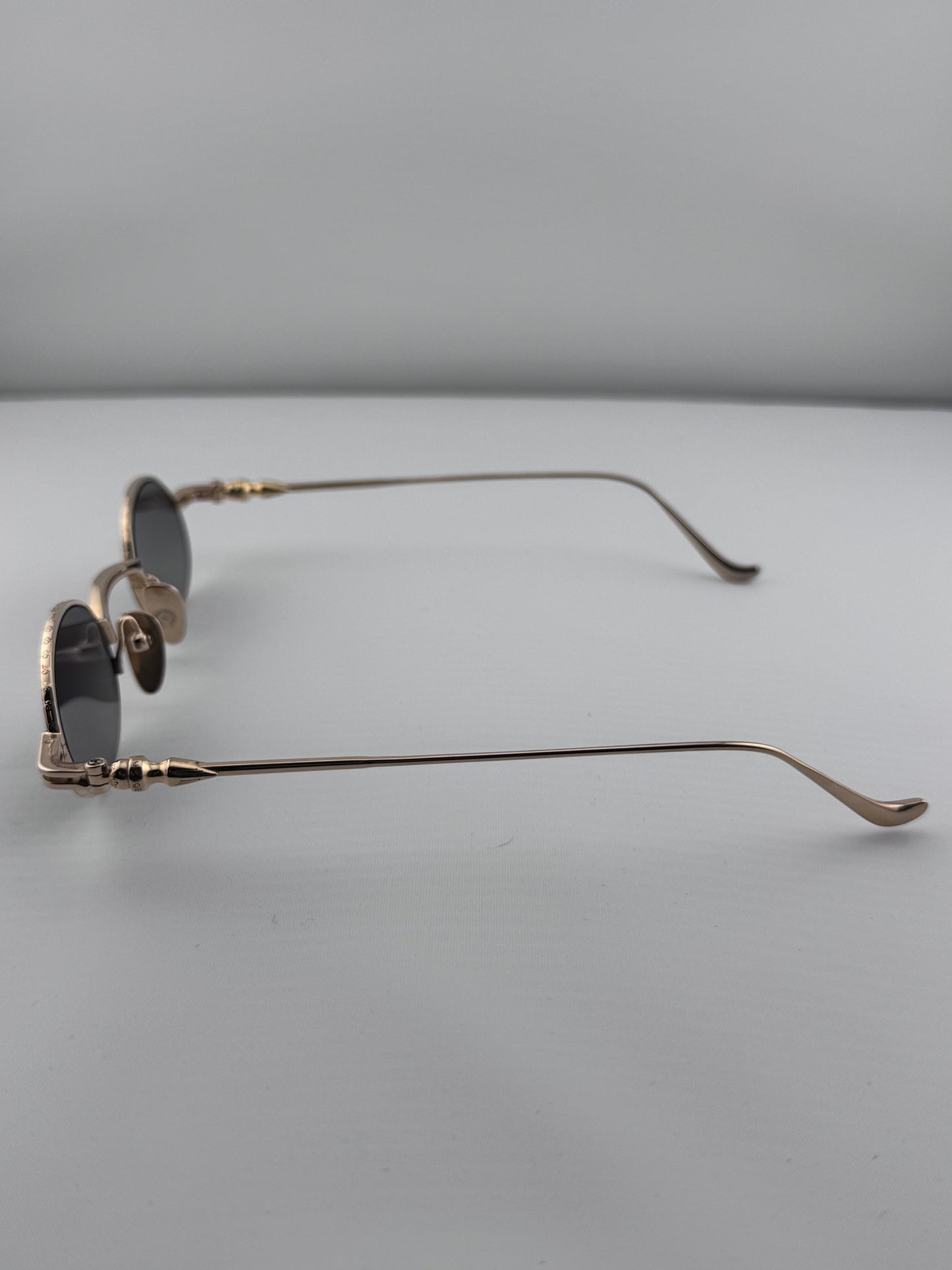 CHROME HEARTS ‘LUX’ GOLD PLATED OVAL SUNGLASSES