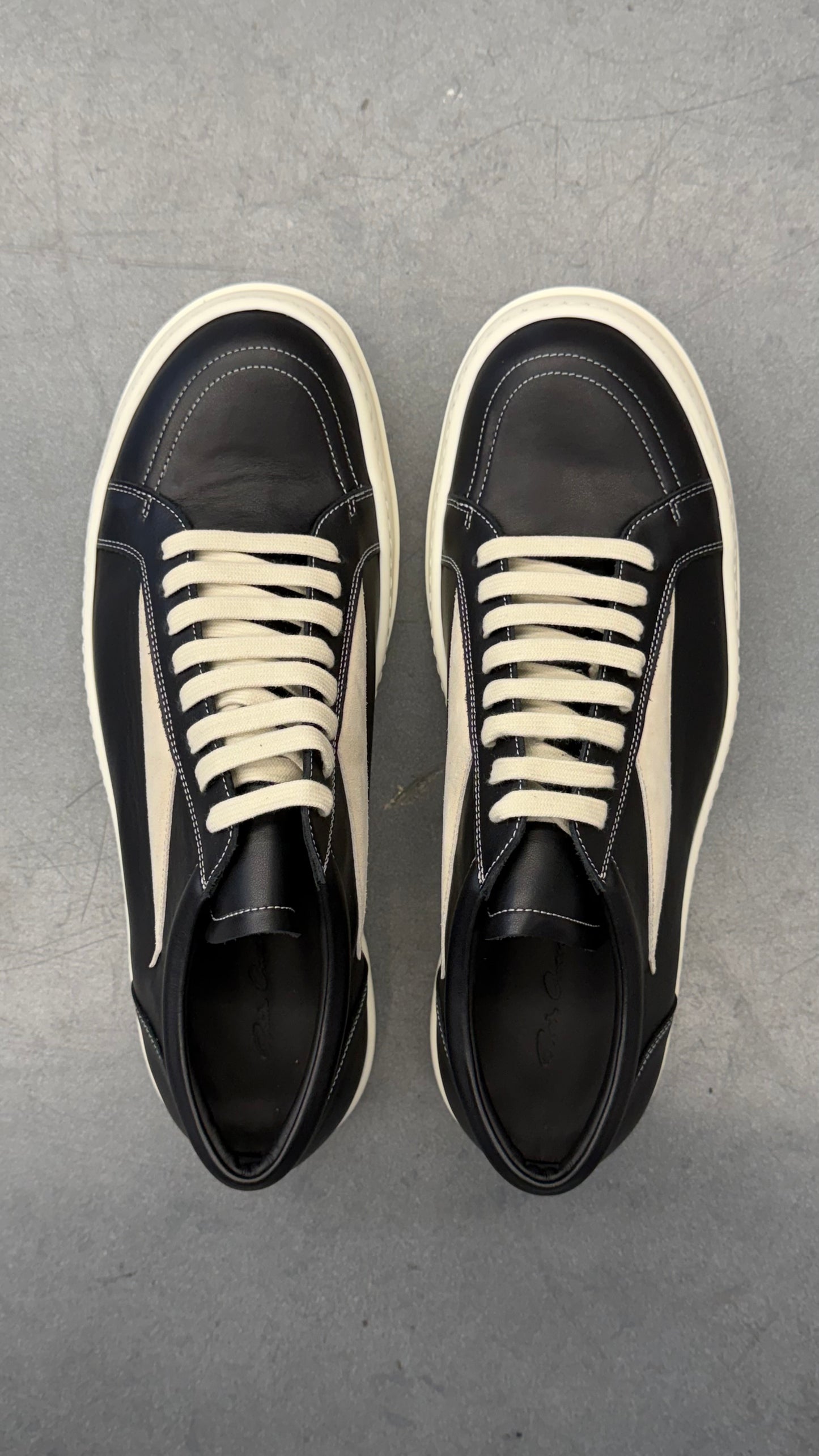 RICK OWENS VINTAGE SNEAKS - BLACK/MILK/MILK