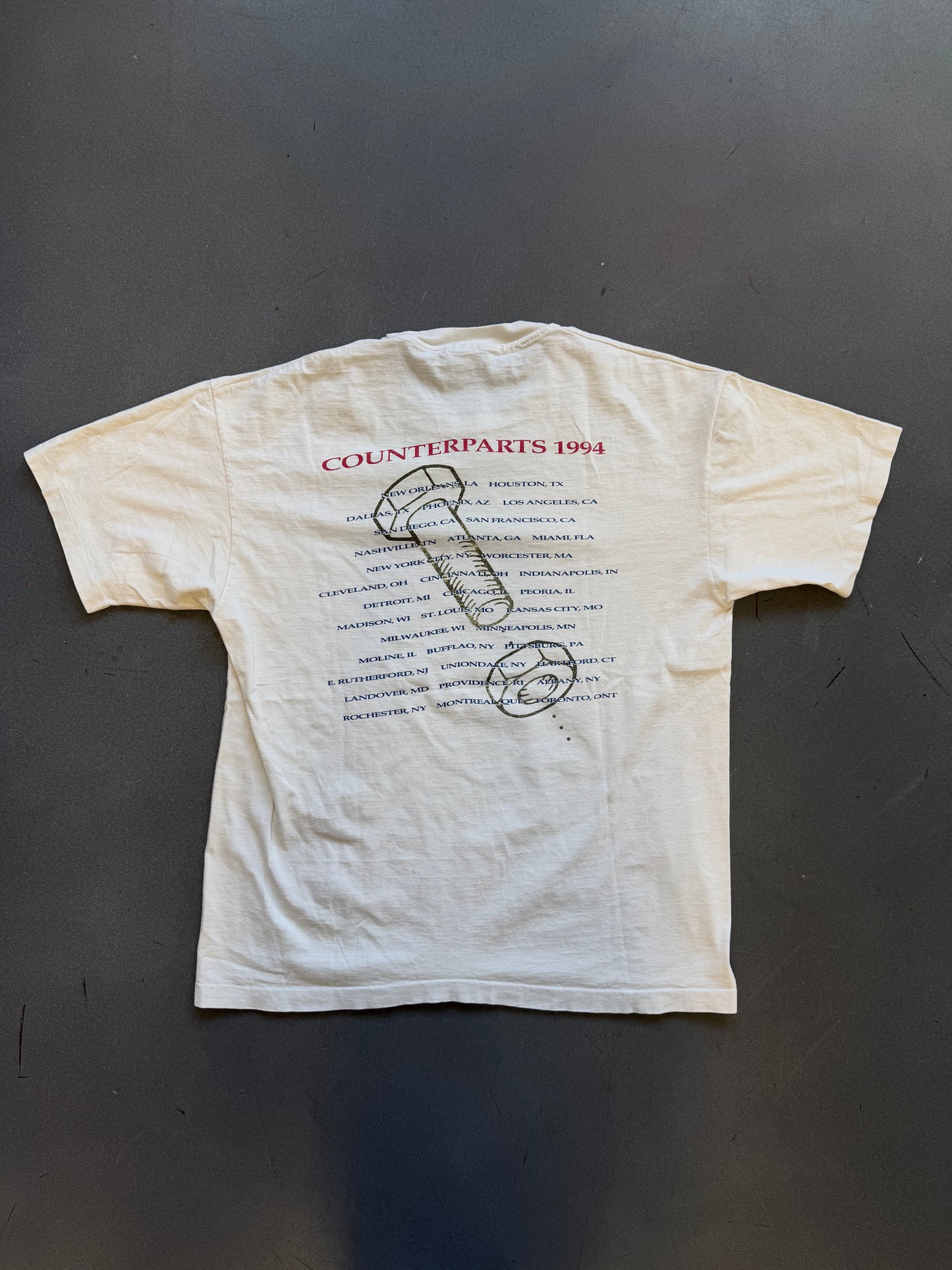 1994 RUSH COUNTERPARTS TOUR ADAM AND EVE TEE (ANVIL TAG)