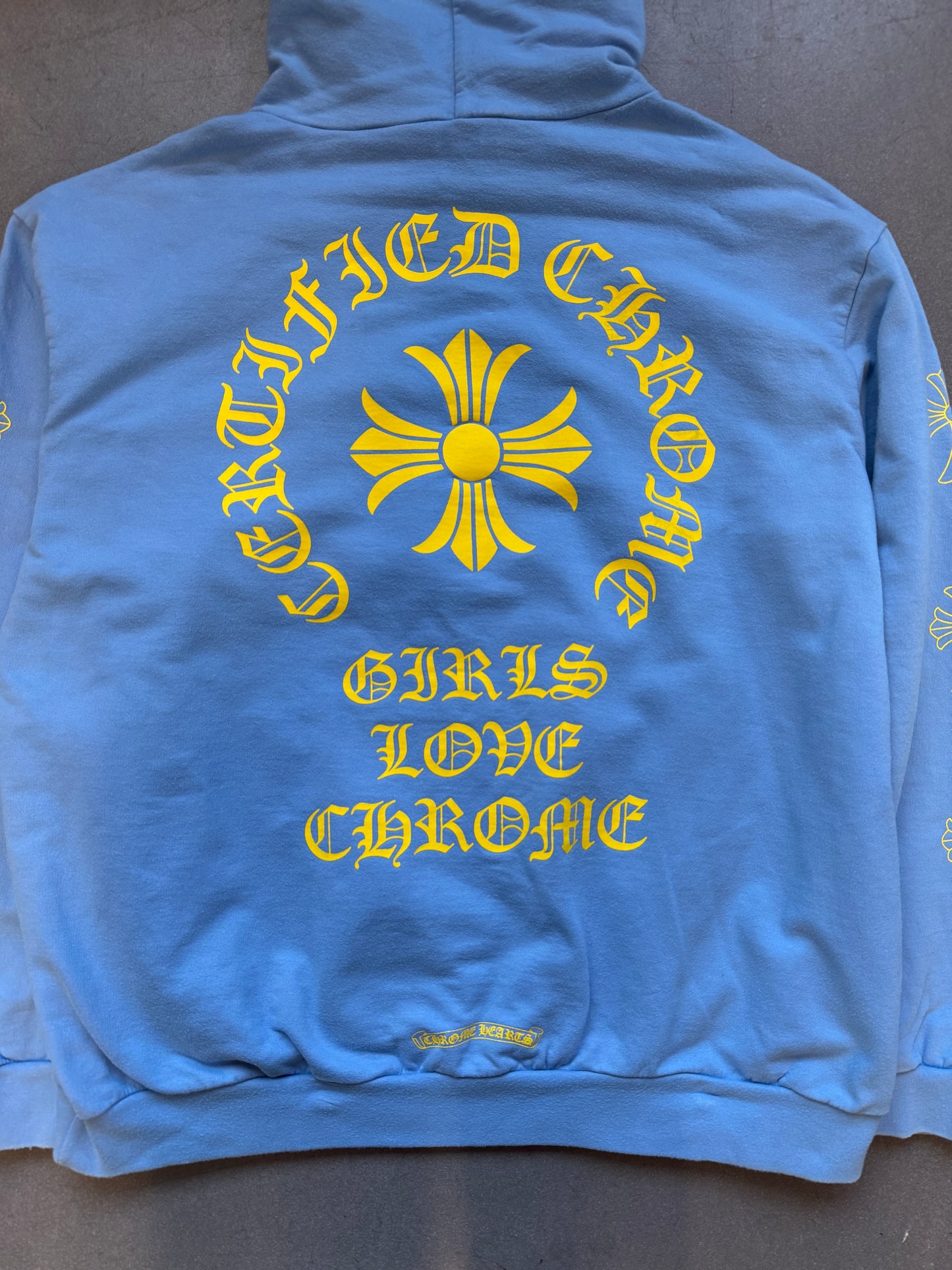 CHROME HEARTS DRAKE CERTIFIED LOVER BOY PULLOVER HOODIE - BLUE
