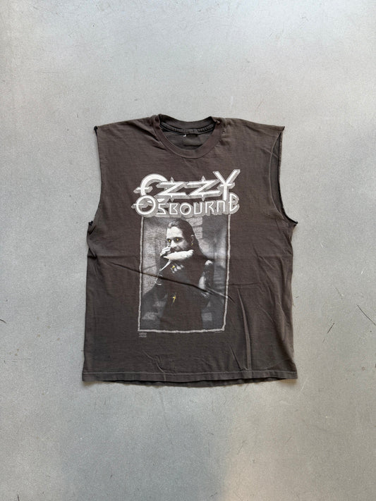 1992 OZZY OSBOURNE THE LAST BLOODY SHOWS CUT-OFF TEE (PULLED TAG)