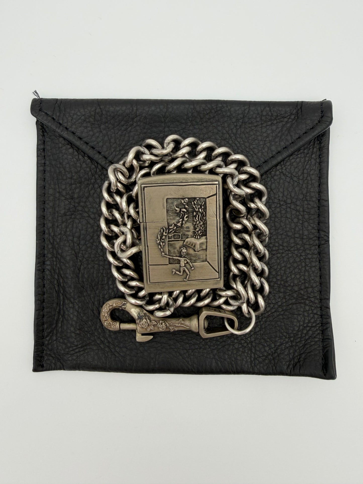 ENFANTS RICHES DEPRIMES ERD BEDROOM BURNING MINUTEMAN LIGHTER SILVER WALLET CHAIN