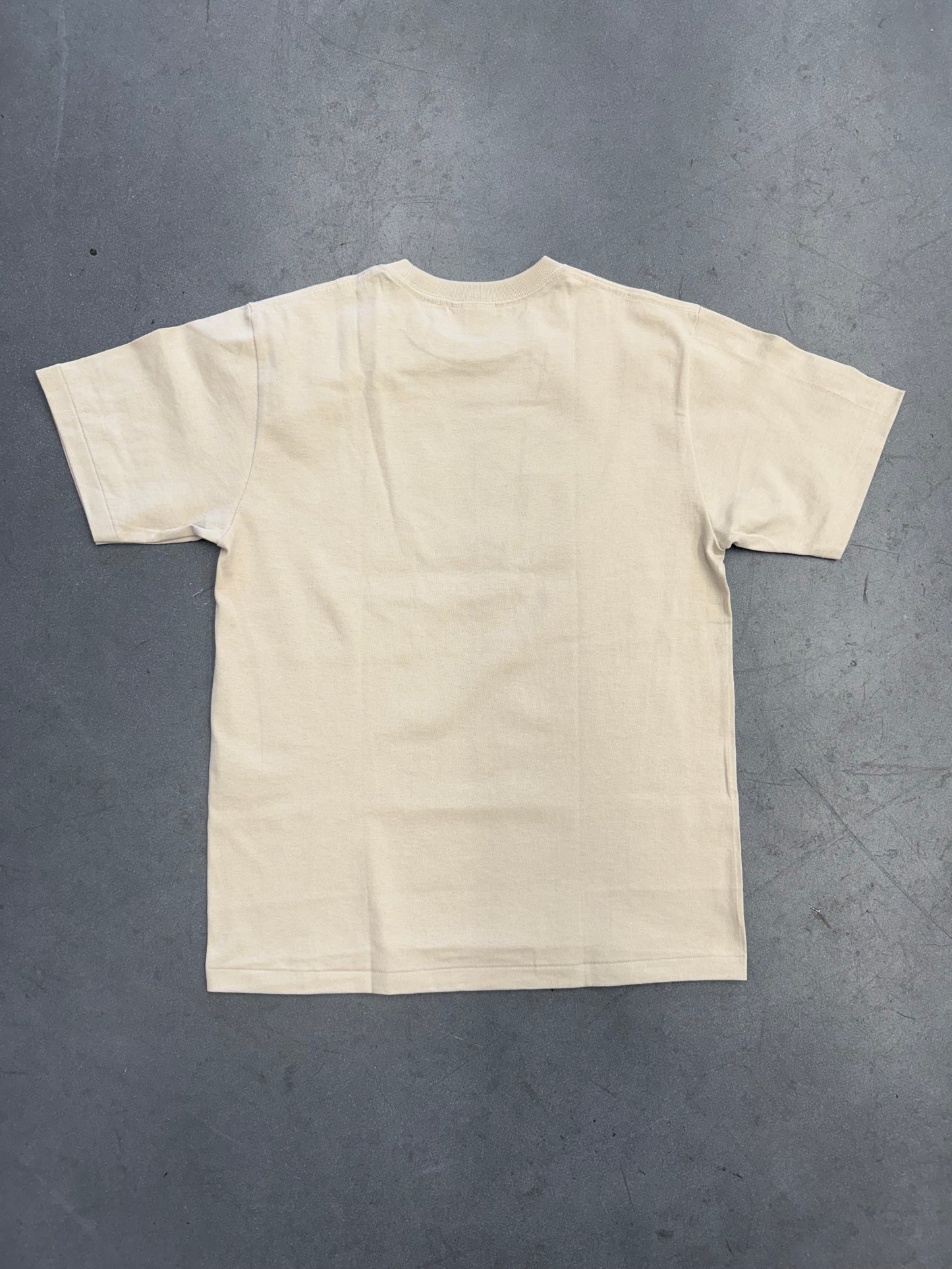 A BATHING APE BAPE COLLEGE TEE - TAN (M) (NEW IN BAG)
