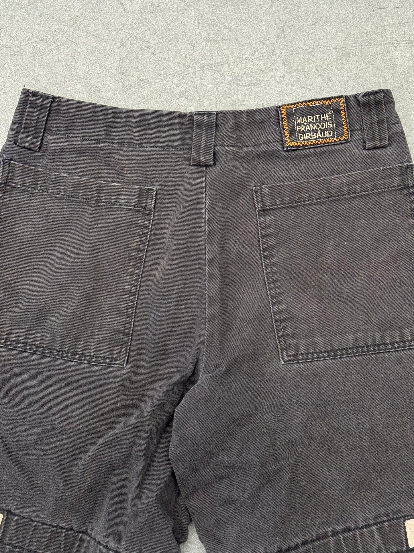 MARITHE FRANCOIS GIRBAUD SHUTTLE STAP SHORTS - BLACK/WHITE