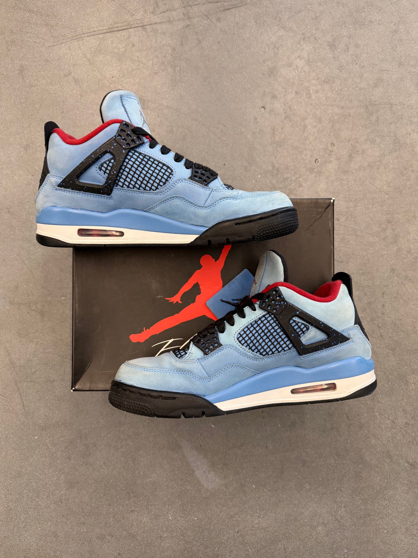 SIZE 10 JORDAN 4 RETRO TRAVIS SCOTT CACTUS JACK (PRE-OWNED WITH BOX)