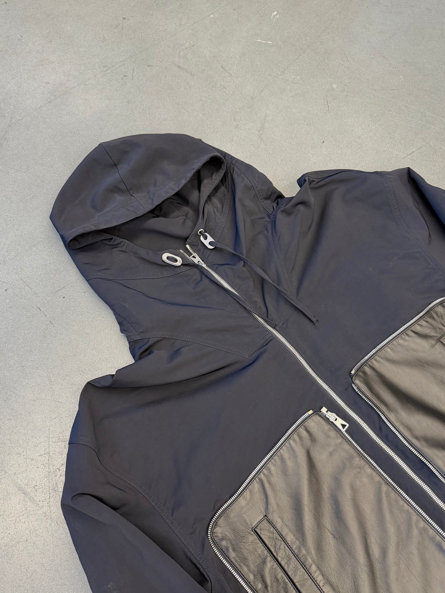 2022 BOTTEGA VENETA NYLON/LEATHER PACKABLE JACKET