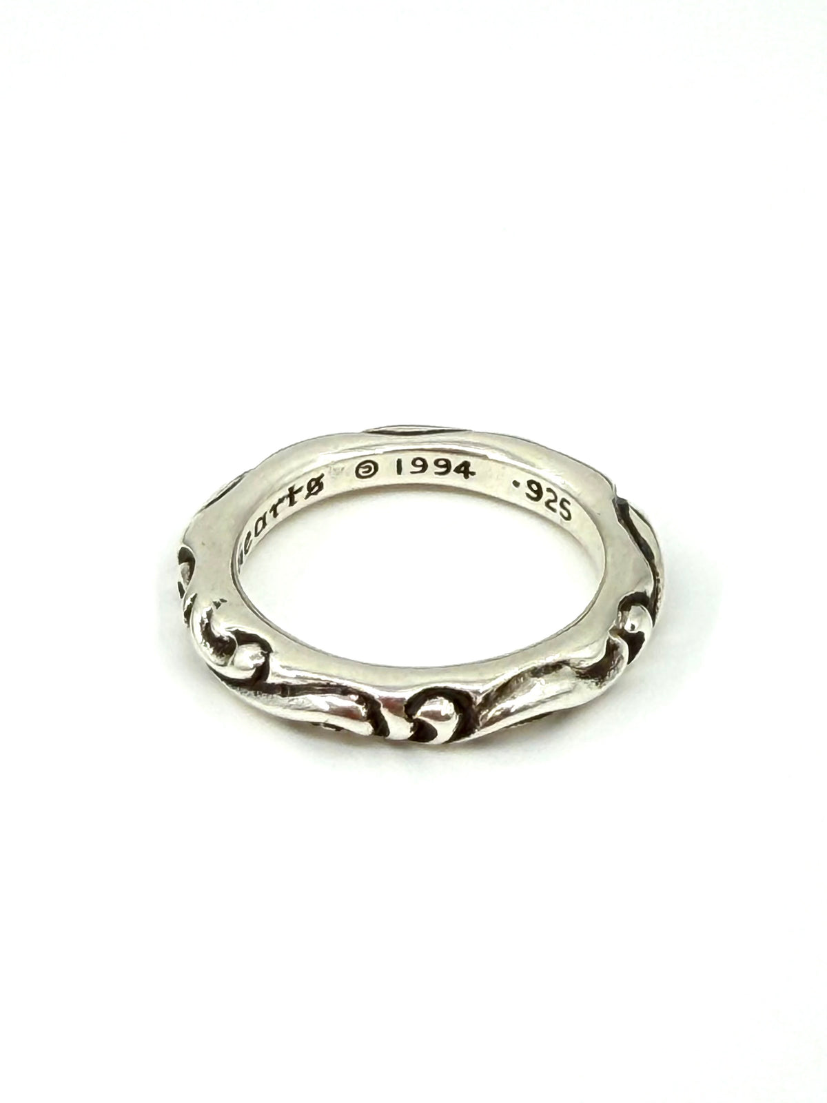CHROME HEARTS SCROLL BAND SILVER RING