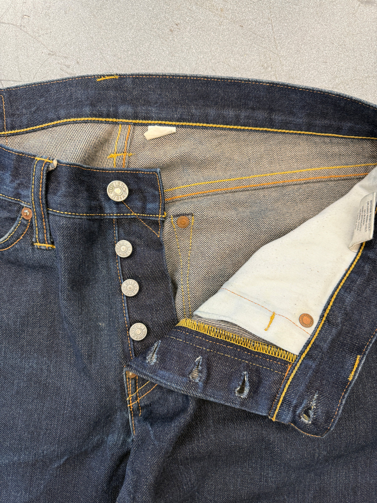 2010 EVISU DIACOCK LOGO POCKET DARK INDIGO JEANS